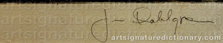 Authentic signature by Jan DAHLGREN on  artwork