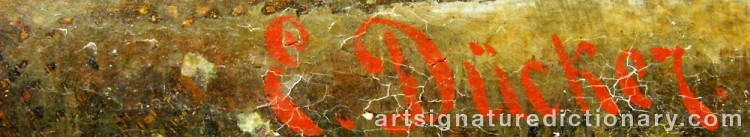Authentic signature by Eugen Gustav DÜCKER on Painting/Watercolour artwork