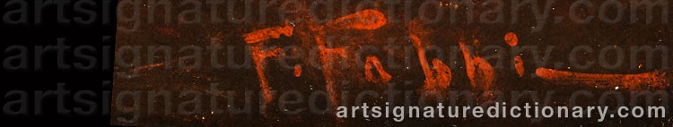Authentic signature by Fabio FABBI on artwork