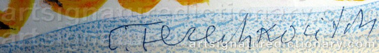 Authentic signature by Constantin TERECHKOVITCH on artwork