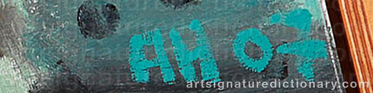 Authentic signature by Anton HENNING on  artwork