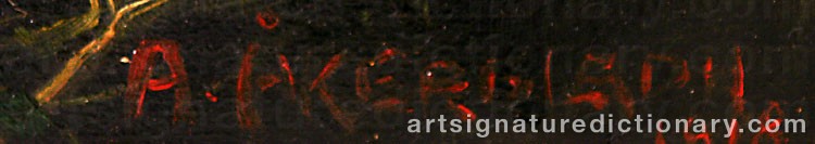 Authentic signature by Alexander ÅKERBLADH on  artwork