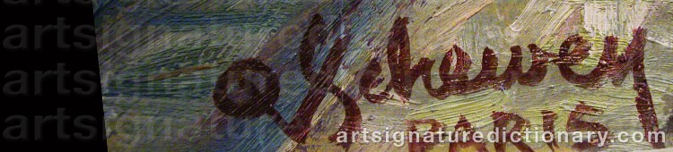 Authentic signature by Olle Von SCHEWEN on  artwork