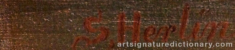 Authentic signature by Sven HERLIN on  artwork