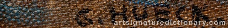 Authentic signature by Georg De HUECK on  artwork
