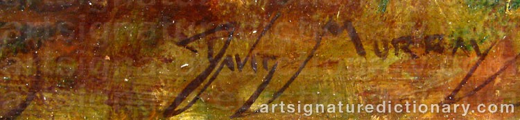 Authentic signature by David MURRAY on artwork