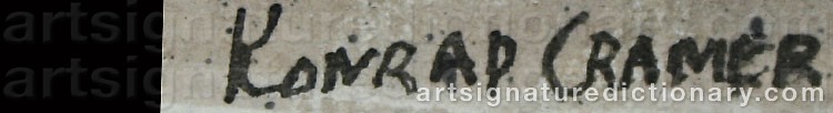 Authentic signature by Konrad KRAMER on  artwork