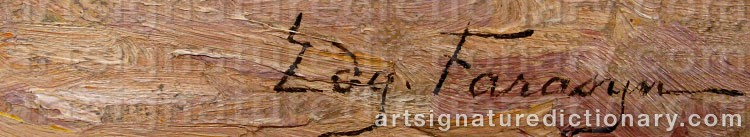 Authentic signature by Edgard FARASYN on  artwork