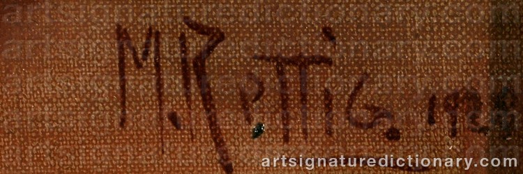 Authentic signature by Martin RETTIG on Painting/Watercolour artwork