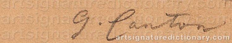 Authentic signature by Gustav Jakob CANTON on  artwork