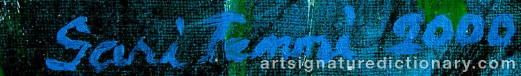 Authentic signature by Sari TENNI on Painting/Watercolour artwork