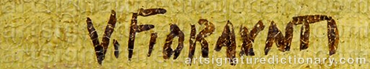 Authentic signature by Vincenzo FIORAVANTI on  artwork