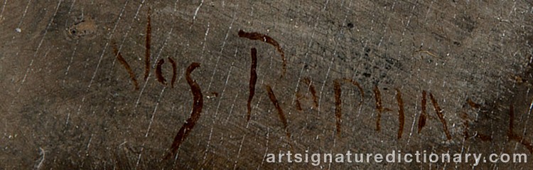 Authentic signature by Joseph Morris ‘Joe, Jos’ RAPHAEL on Painting/Watercolour artwork
