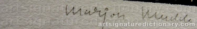 Authentic signature by Marjon MUDDE on  artwork