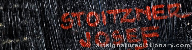 Authentic signature by Josef STOITZNER on  artwork