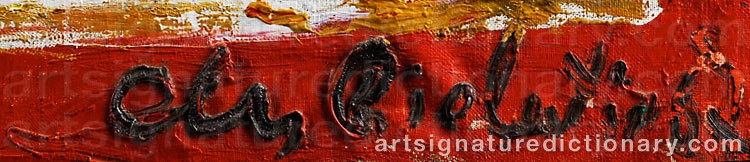 Authentic signature by Ely BIELUTIN on artwork