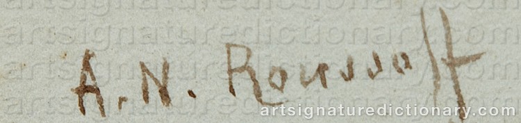 Authentic signature by Alexandre Nicolaievich VOLKOV ROUSSOFF on Painting/Watercolour artwork