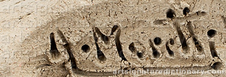 Authentic signature by Giuseppe Alessandro MORETTI on Sculpture artwork