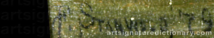 Authentic signature by Franklin STANWOOD on  artwork