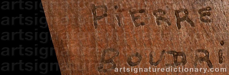 Authentic signature by Pierre BOVARI on  artwork