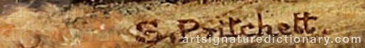 Authentic signature by Samuel PRITCHETT on  artwork