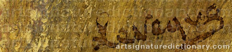 Authentic signature by Auguste LÉVEQUE on  artwork