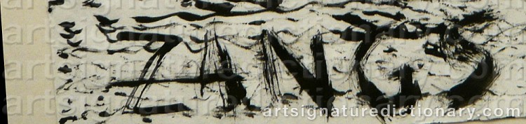 Authentic signature by Herbert ZANGS on artwork