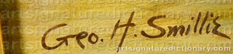 Authentic signature by George Henry SMILLIE on Painting/Watercolour artwork