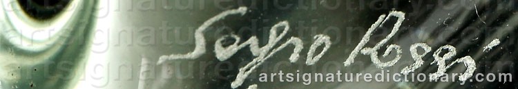 Authentic signature by Sergio ROSSI on  artwork