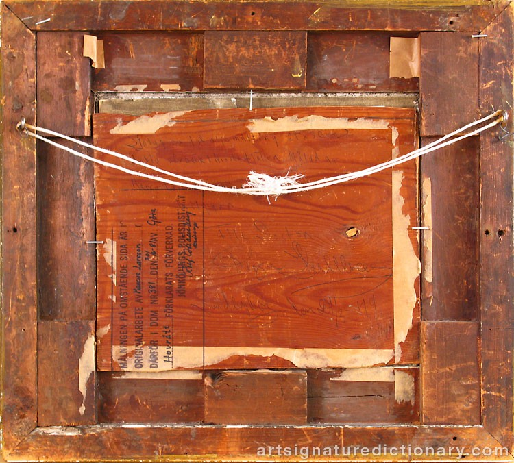 Close-up details showing Marcus LARSON signature forgery characteristics