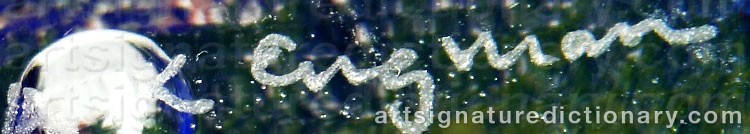 Authentic signature by Kjell ENGMAN on Ceramic/Glass artwork