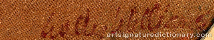 Authentic signature by Walter Henry WILLIAMS on artwork