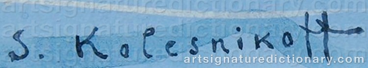 Signature by Stepan Fedorovich KOLESNIKOFF