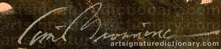 Authentic signature by Tom BROWNING on Painting/Watercolour artwork