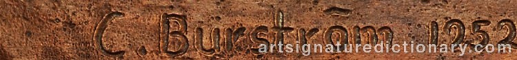Authentic signature by Curt BURSTRÖM on Sculpture artwork
