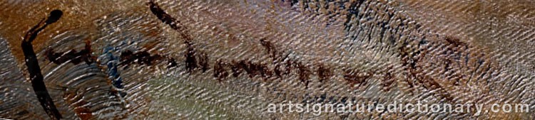 Authentic signature by Carl Ritter Von DOMBROWSKI on  artwork