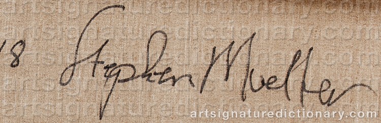 Authentic signature by Stephen MUELLER on Painting/Watercolour artwork