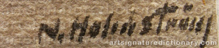 Authentic signature by N HOLMSTRÖM on artwork