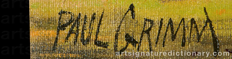 Authentic signature by Paul A. GRIMM on Painting/Watercolour artwork