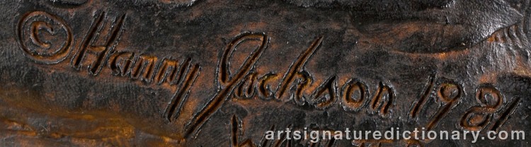 Authentic signature by Harry JACKSON on Sculpture artwork