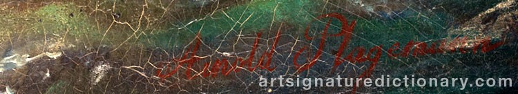 Authentic signature by Arnold Abraham PLAGEMANN on  artwork