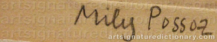 Authentic signature by Mily POSSOZ on  artwork