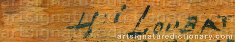 Authentic signature by Henri Jean Pierre LOUBAT on  artwork