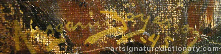 Authentic signature by Ansgarius BÖRJESSON on artwork