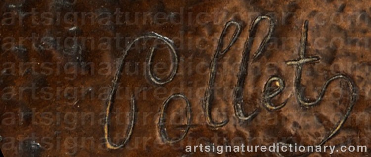 Authentic signature by Edouard Louis COLLET on  artwork
