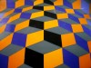 Close-up details showing Victor VASARELY signature forgery characteristics
