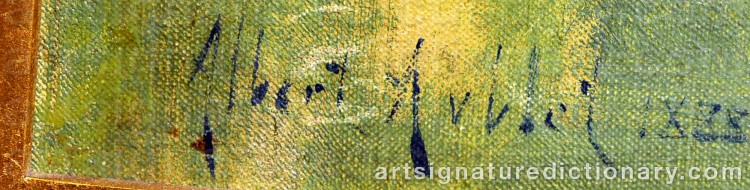 Authentic signature by Albert AUBLET on Painting/Watercolour artwork