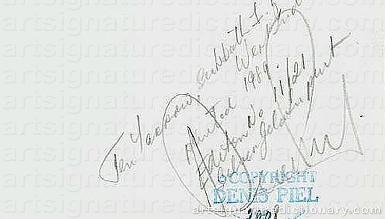 Authentic signature by Denis PIEL on  artwork