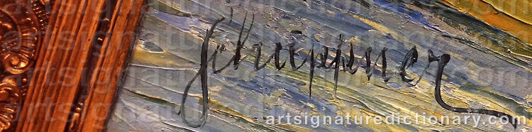 Authentic signature by Robert SCHUPPNER on  artwork