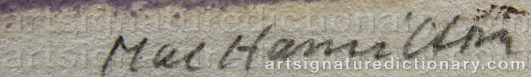 Authentic signature by Mac HAMILTON on Painting/Watercolour artwork